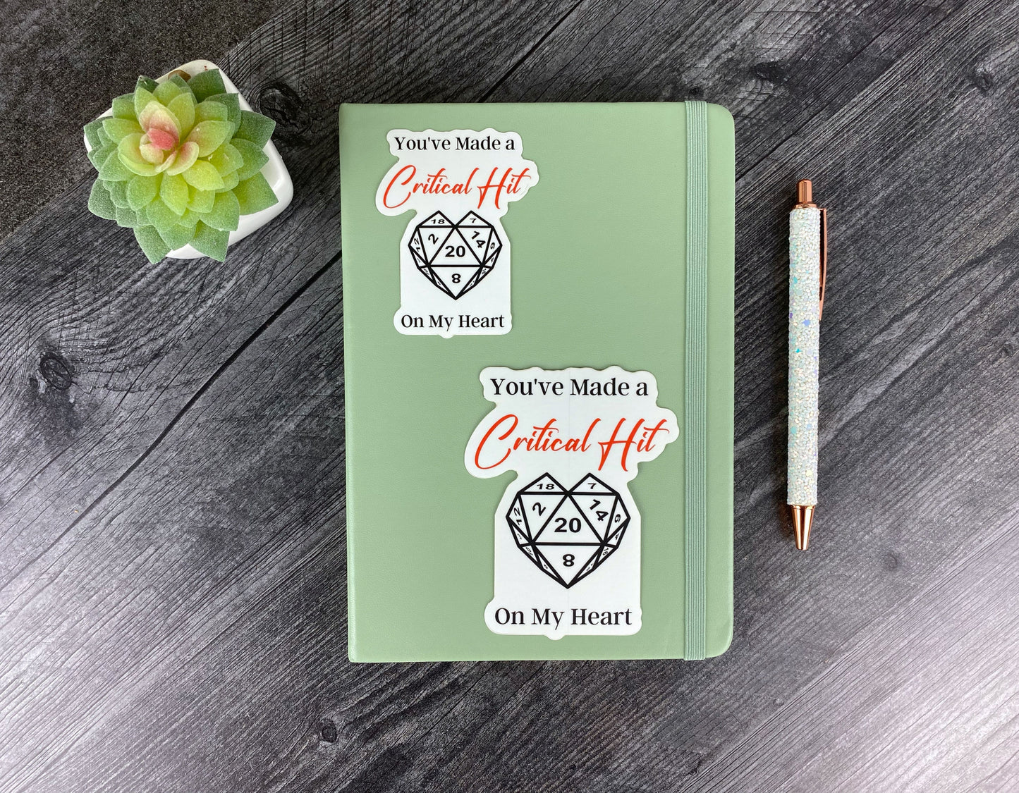 Heartfelt Critical Hit Sticker: Roll Your Way into My Heart