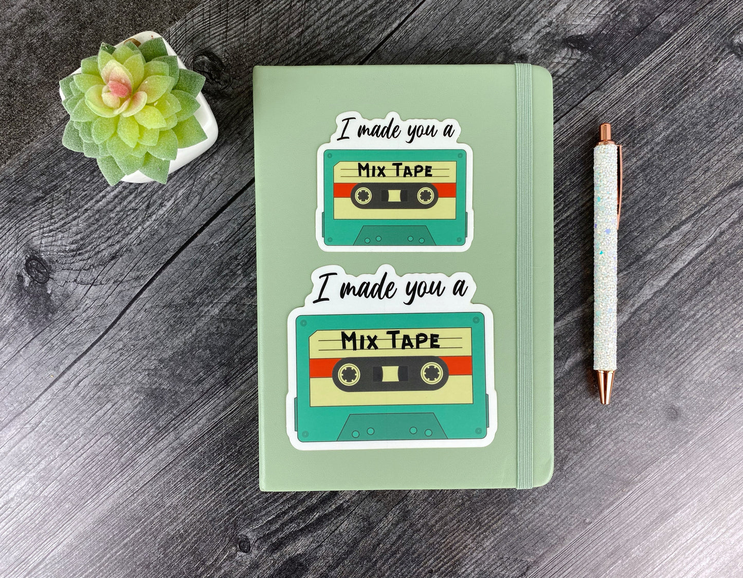 Vintage Music Lover Sticker: I Made You a Mix Tape