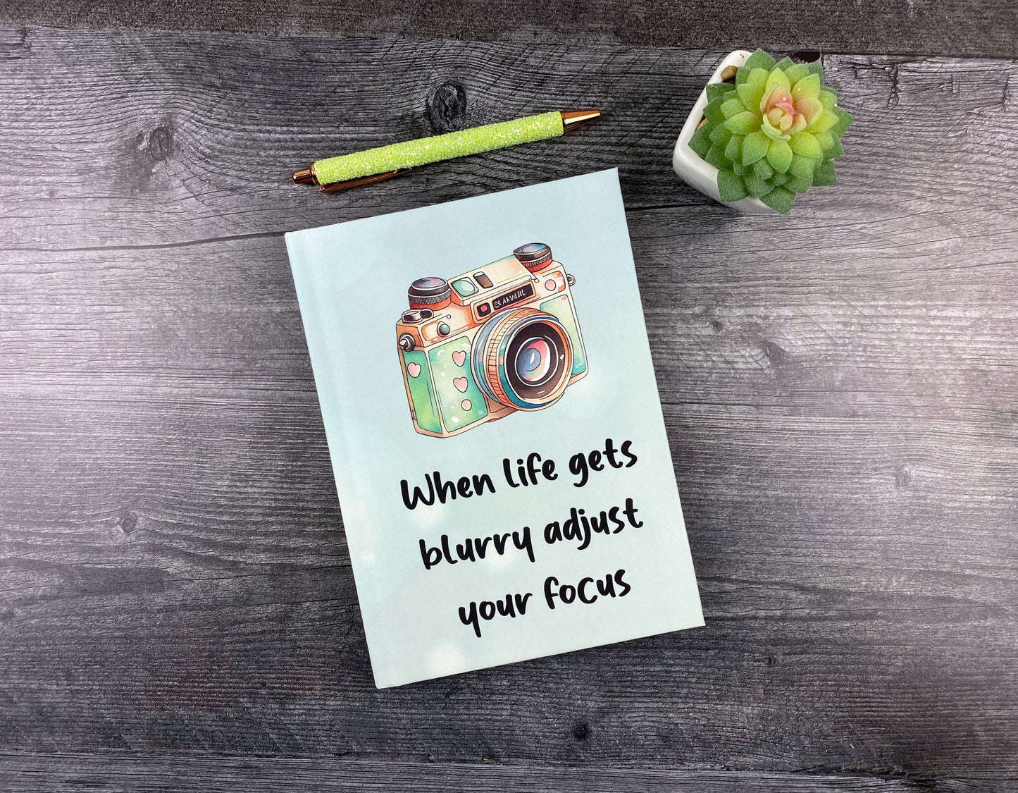 Motivational Hardcover Journal: Adjust Your Focus