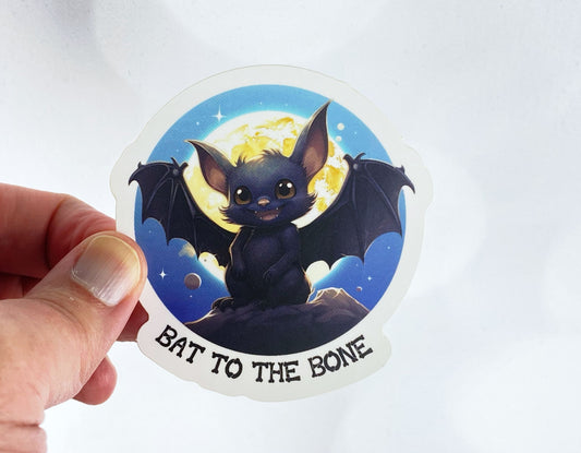 Fun Spooky Decor: Bat to the Bone Vinyl Sticker