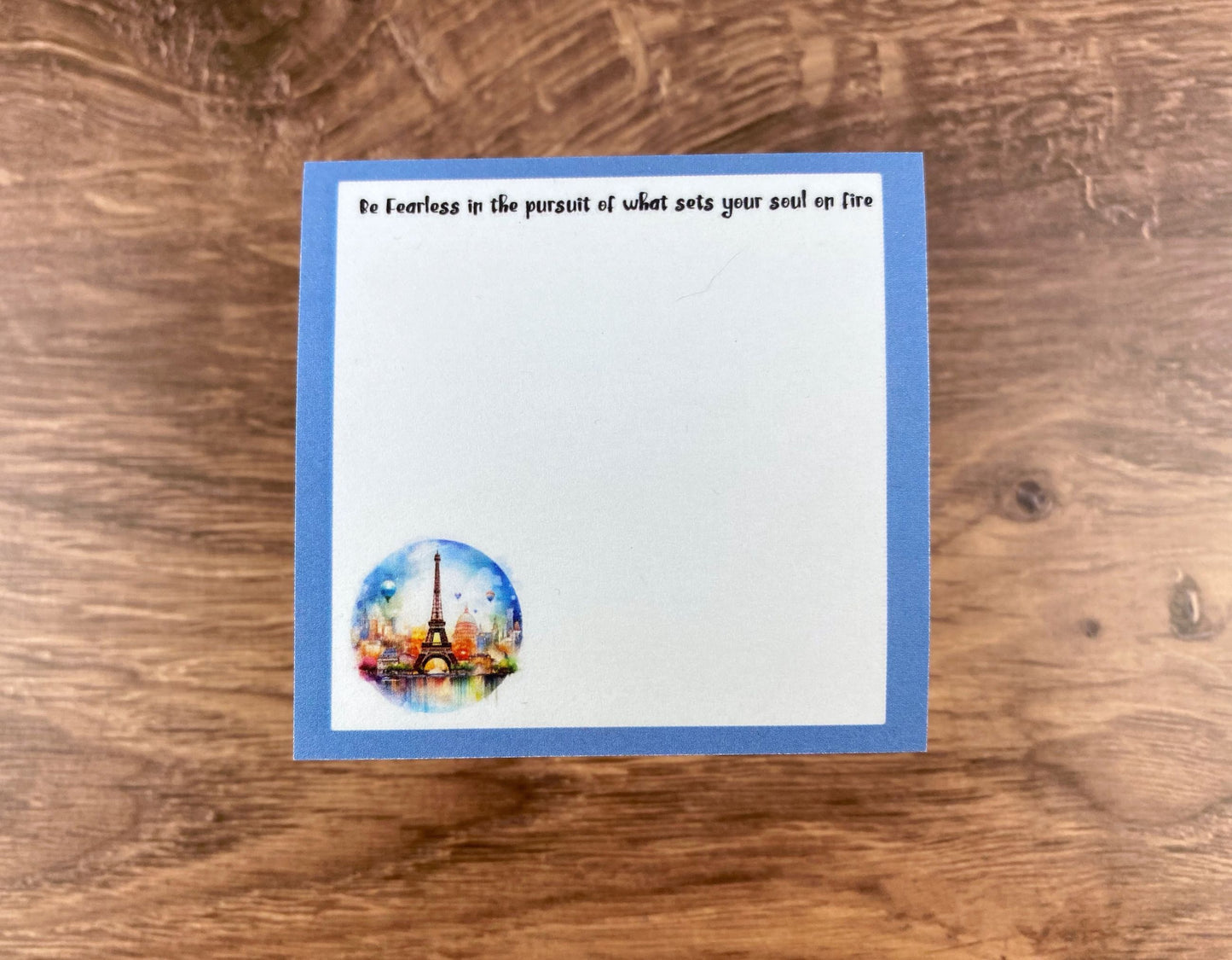 Parisian Inspiration Sticky Note Pad: Eiffel Tower Watercolor Affirmation (Discontinued)