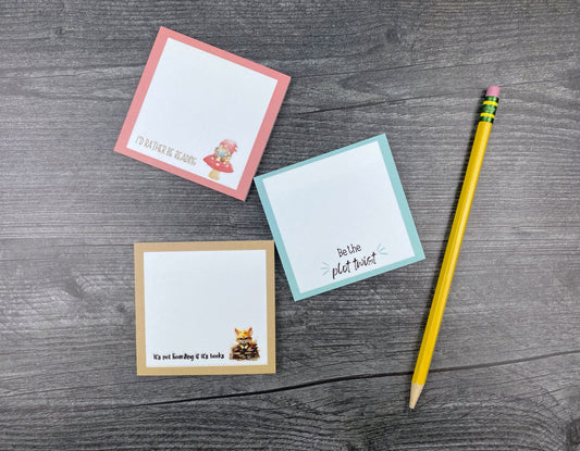 Cute Bookish Sticky Notes Trio - Perfect Gift for Readers