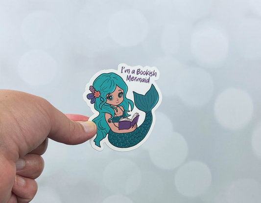 Adorable Bookish Mermaid Sticker for Book Lovers