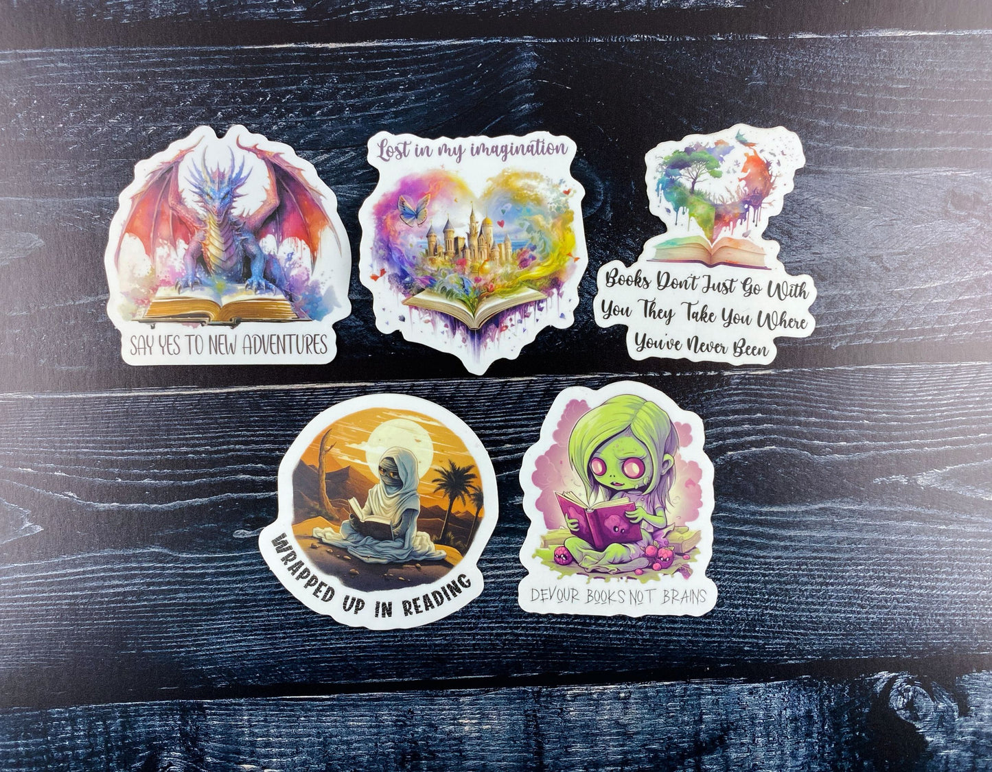 Bookish Vibes Sticker Set: 15 Whimsical Designs