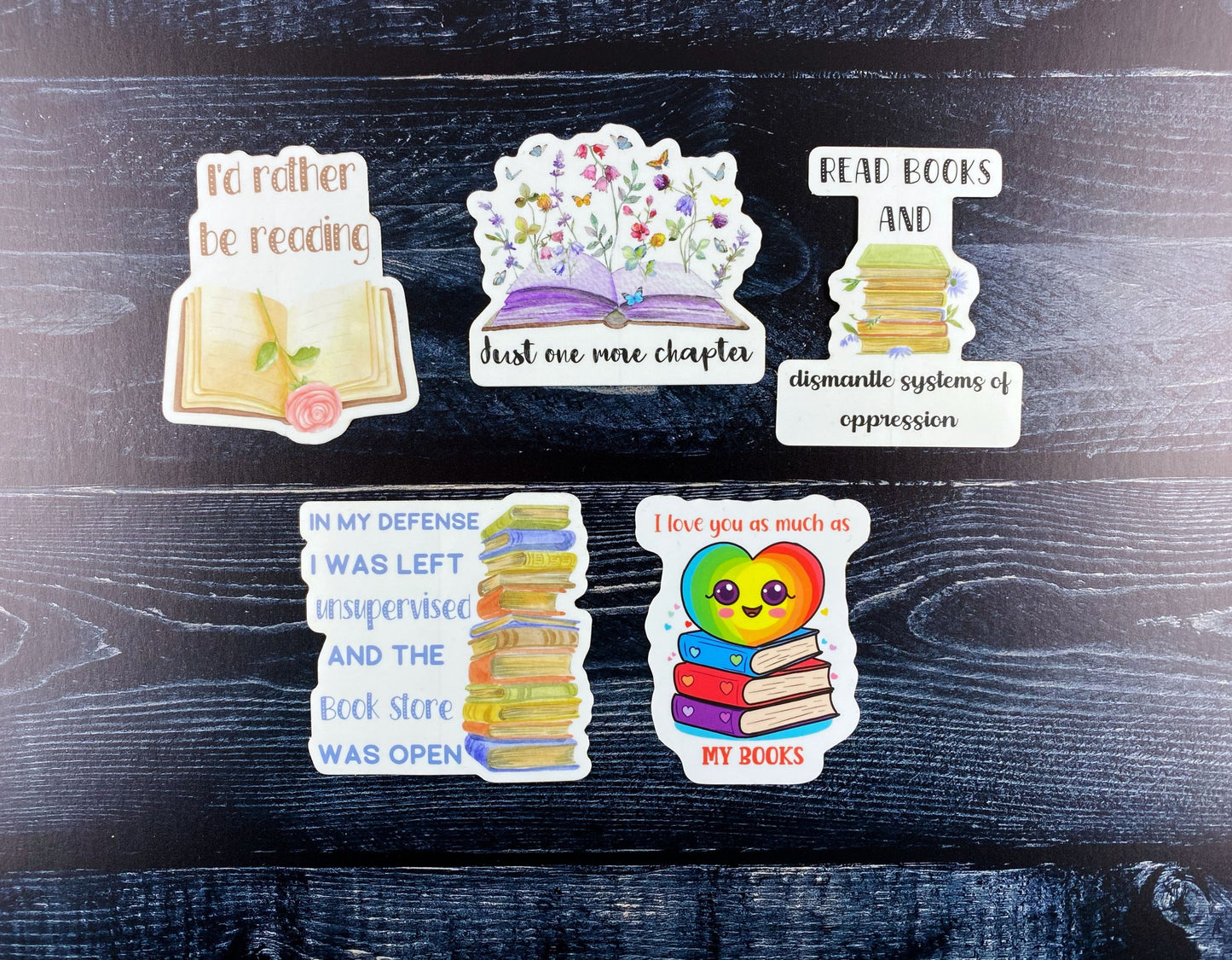 Bookish Vibes Sticker Set: 15 Whimsical Designs