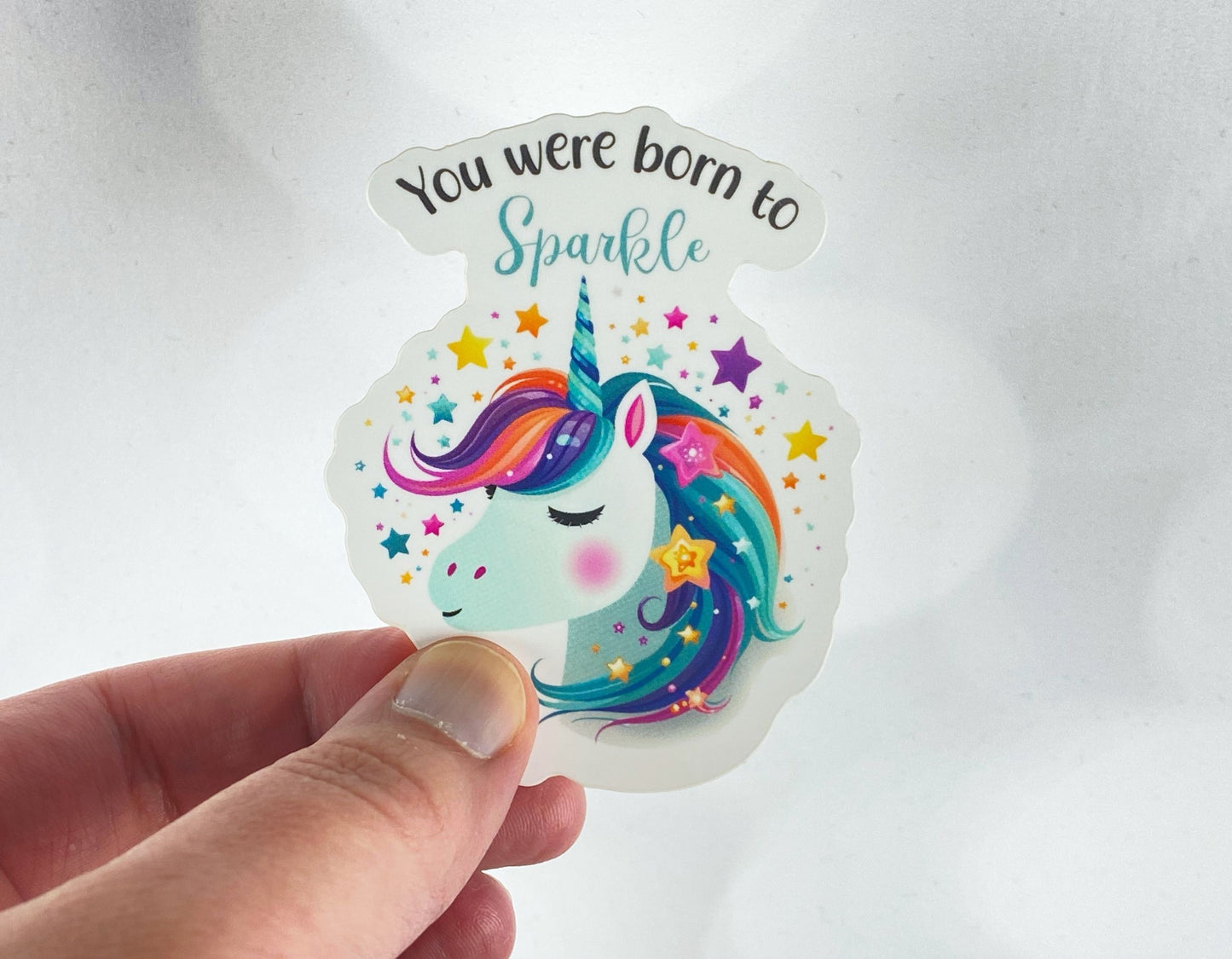 Born To Sparkle Positive Vibes Unicorn Sticker