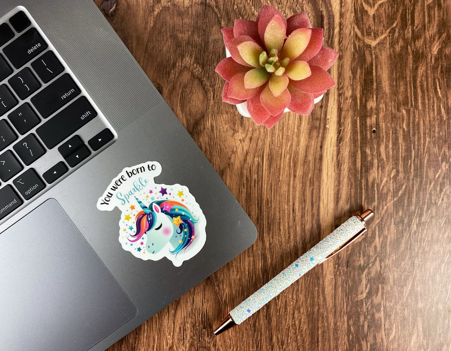 Born To Sparkle Positive Vibes Unicorn Sticker