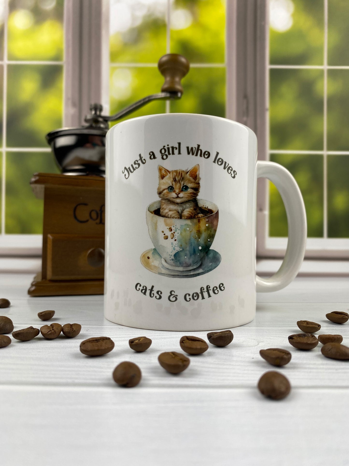 Cat Lover Mug: Just a Girl Who Loves Cats & Coffee