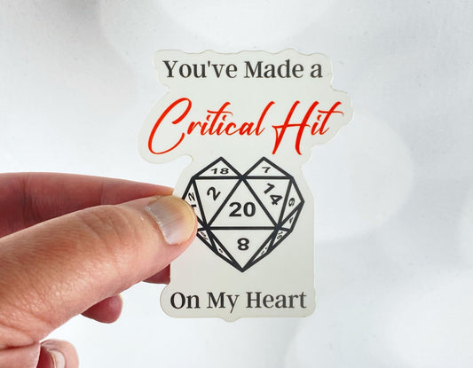 Heartfelt Critical Hit Sticker: Roll Your Way into My Heart