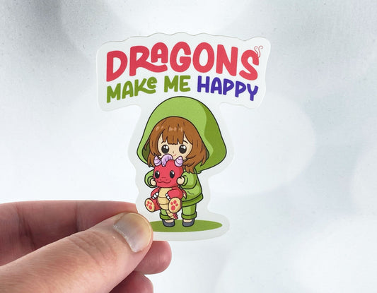 Playful Dragon Art Sticker - Perfect for Fantasy Lovers