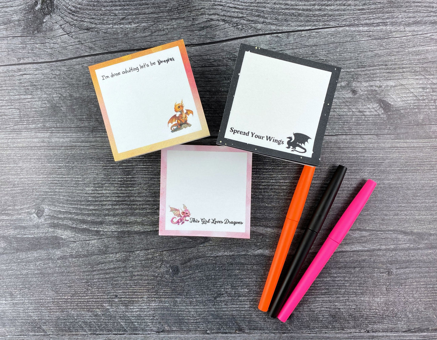 Cute Dragon Sticky Note Set - Perfect for Fantasy Lovers