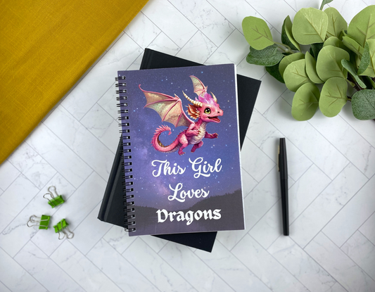 Cute Pink Dragon Notebook for Fantasy Lovers