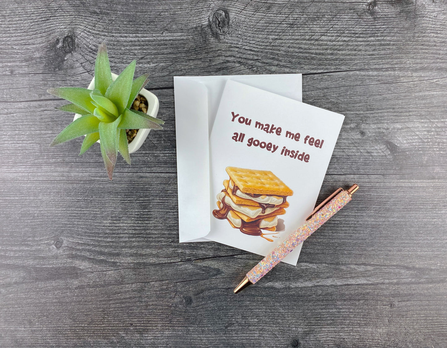 Punny Anniversary Card: You Make Me Feel Gooey Inside