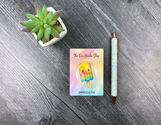 Colorful Kawaii Rainbow Popsicle Acrylic Pin