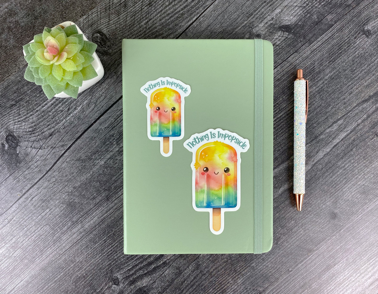 Kawaii Rainbow Sticker - Nothing Is Impopsicle