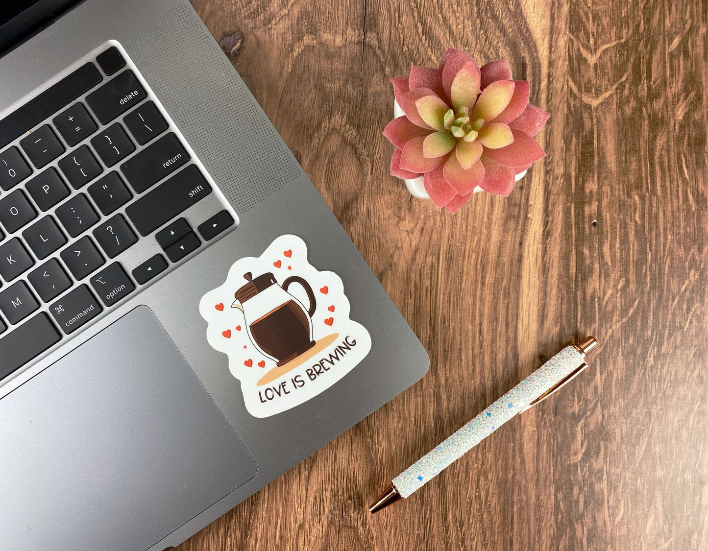 Love is Brewing Sticker – Perfect for Coffee Lovers