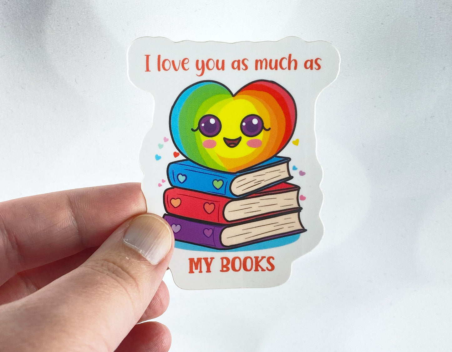 Funny Bookworm Sticker: Love as Deep as Your TBR Pile