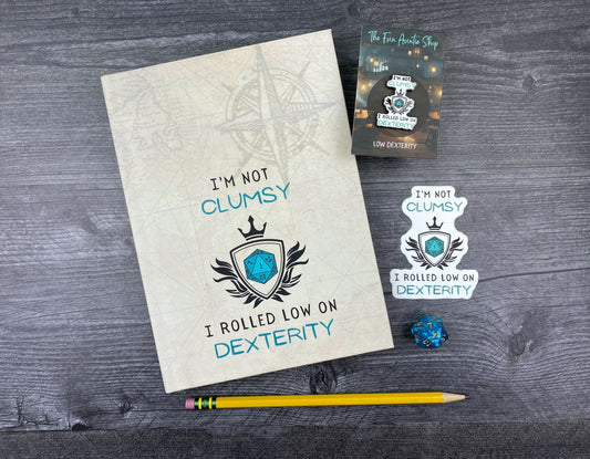 Clumsy Gamer Stationery Set - Journal and Accessories