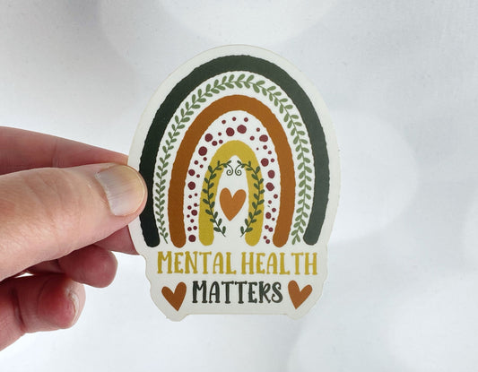 Mental Health Matters Rainbow Self Care Sticker