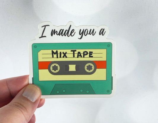 Vintage Music Lover Sticker: I Made You a Mix Tape