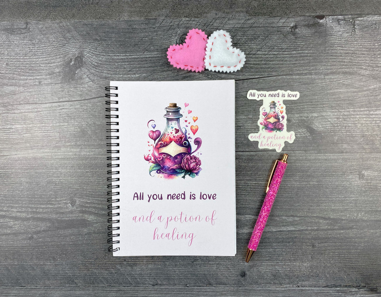 Game Night Gear: Love & Healing Notebook and Sticker