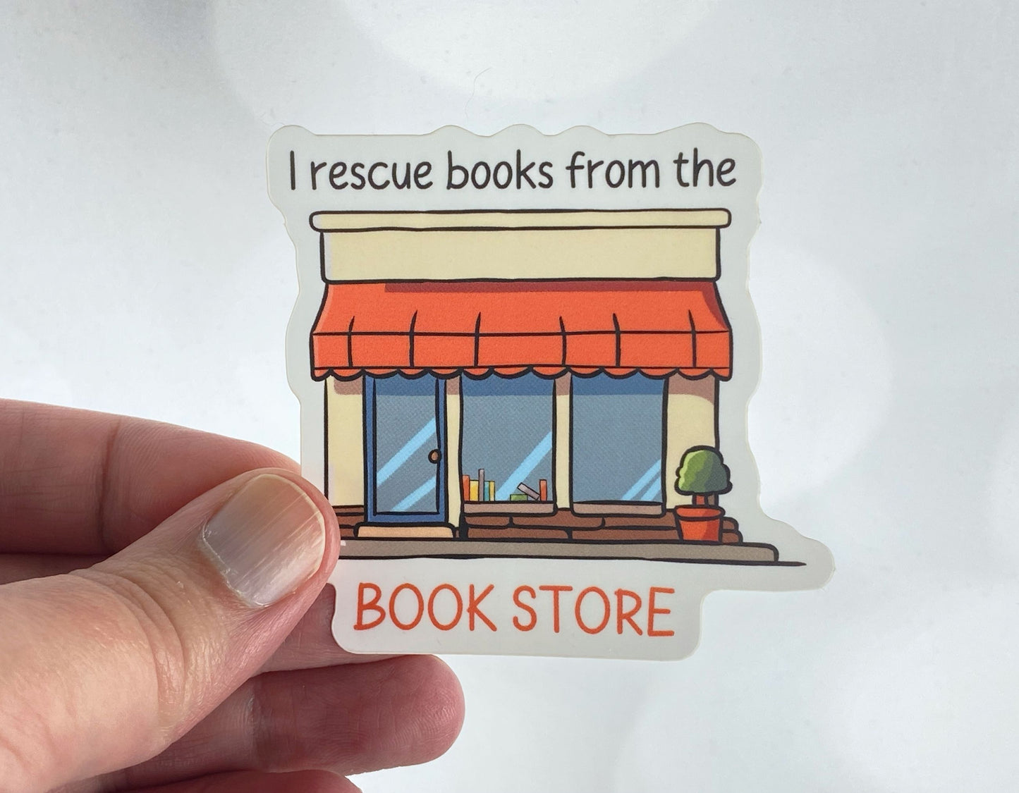 Funny Book Lover Sticker: I Rescue Books