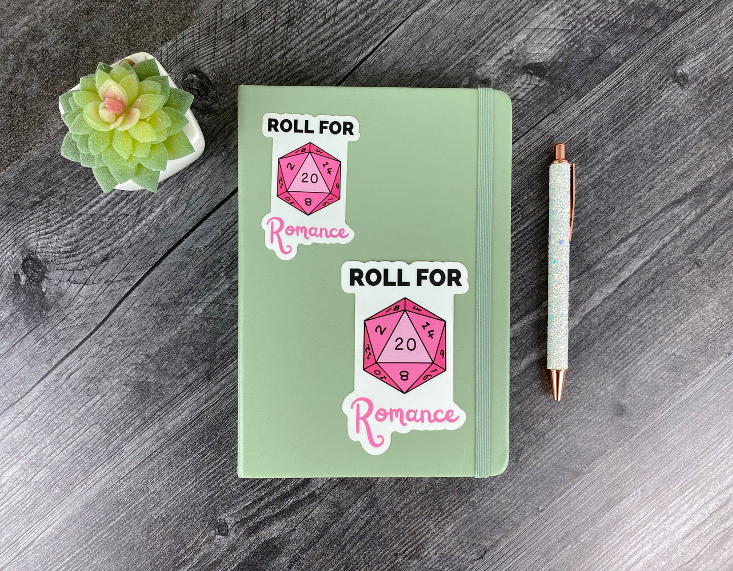 Funny TTRPG Valentine Sticker - Roll for Romance D20