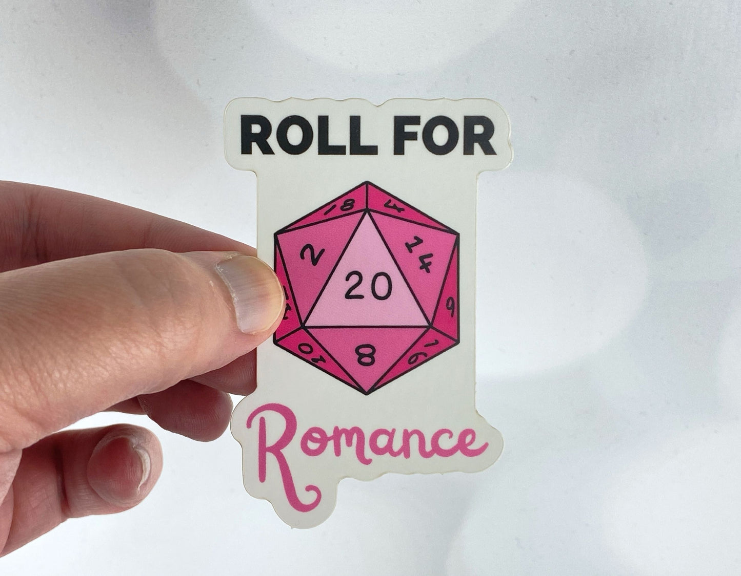 Funny TTRPG Valentine Sticker - Roll for Romance D20