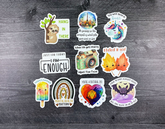 Self Care Sticker Pack: 10 Inspirational Designs