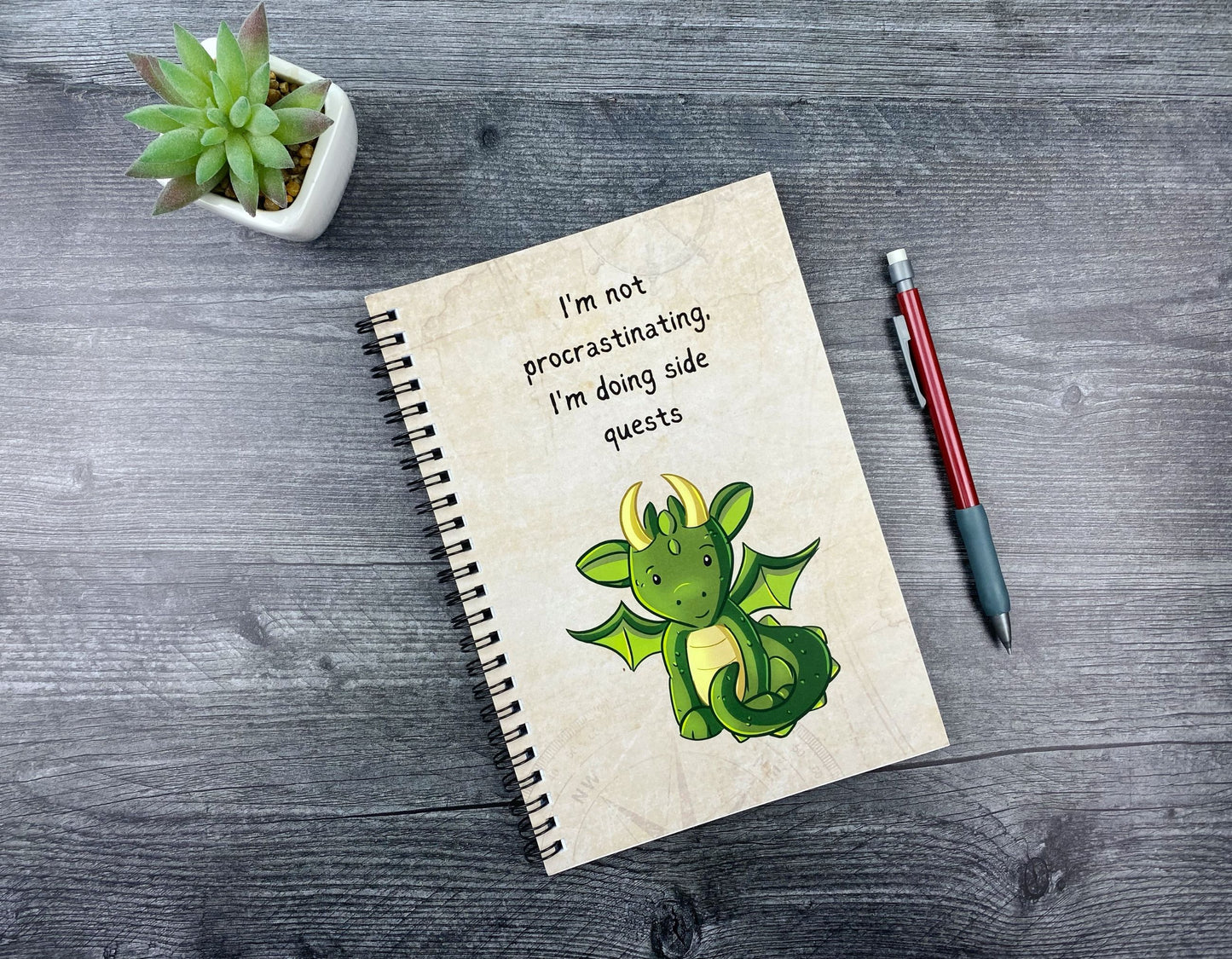 Funny RPG Notebook: Green Dragon Gamer Journal