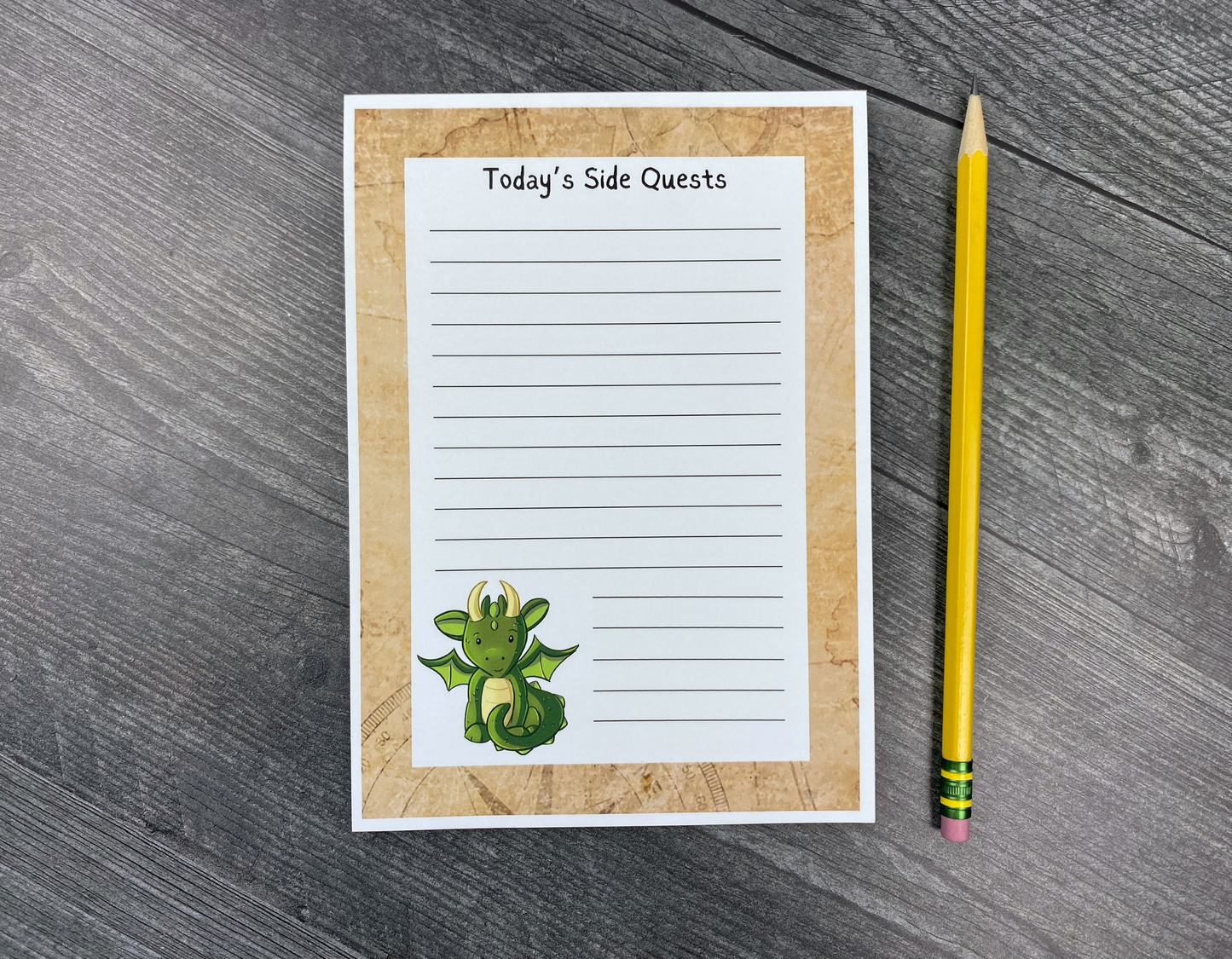 Green Dragon To-Do List Notepad – Perfect for Not Procrastinating