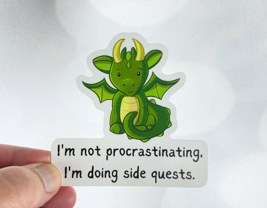 Gamer's Procrastination Sticker: Side Quests FTW