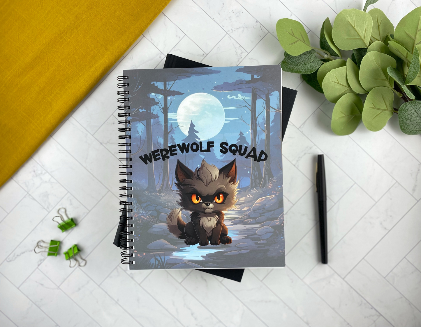 Kawaii Werewolf Squad Spiral Notebook for Fantasy Lovers