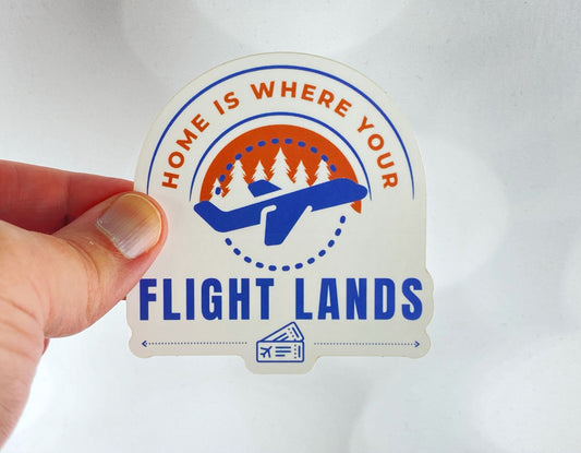 Travel Lover Sticker - Home Is Where Your Flight Lands