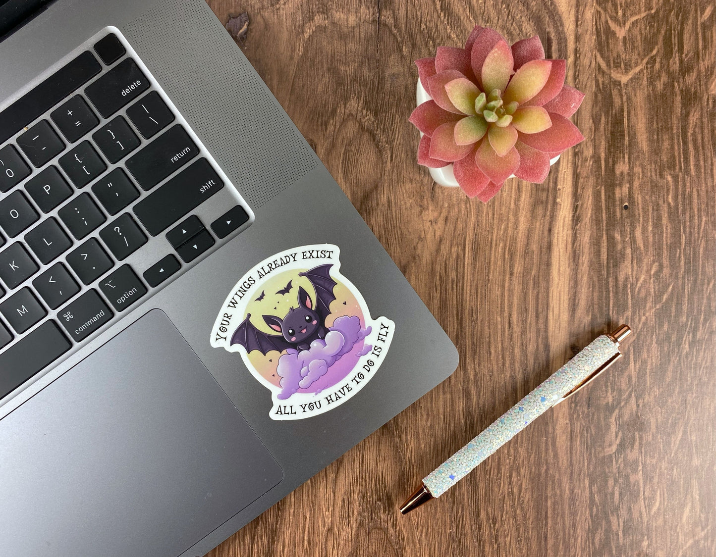 Motivational Flying Bat Sticker - Your Wings Already Exist