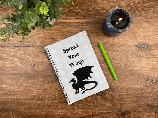 Fantasy Frenzy: Dragon-themed Spread Your Wings Notebook