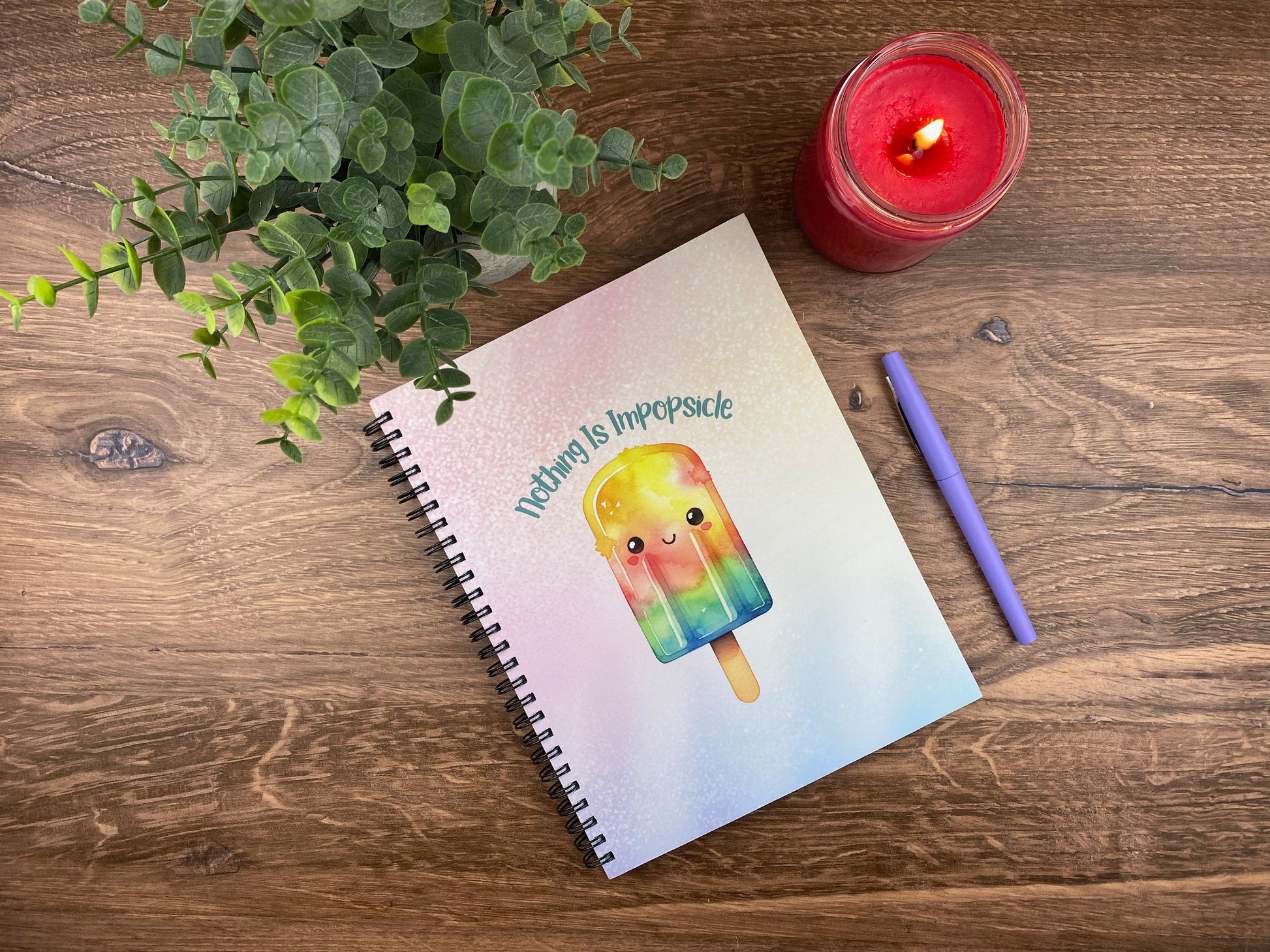 Whimsical "Nothing is Impopsicle" Spiral Notebook