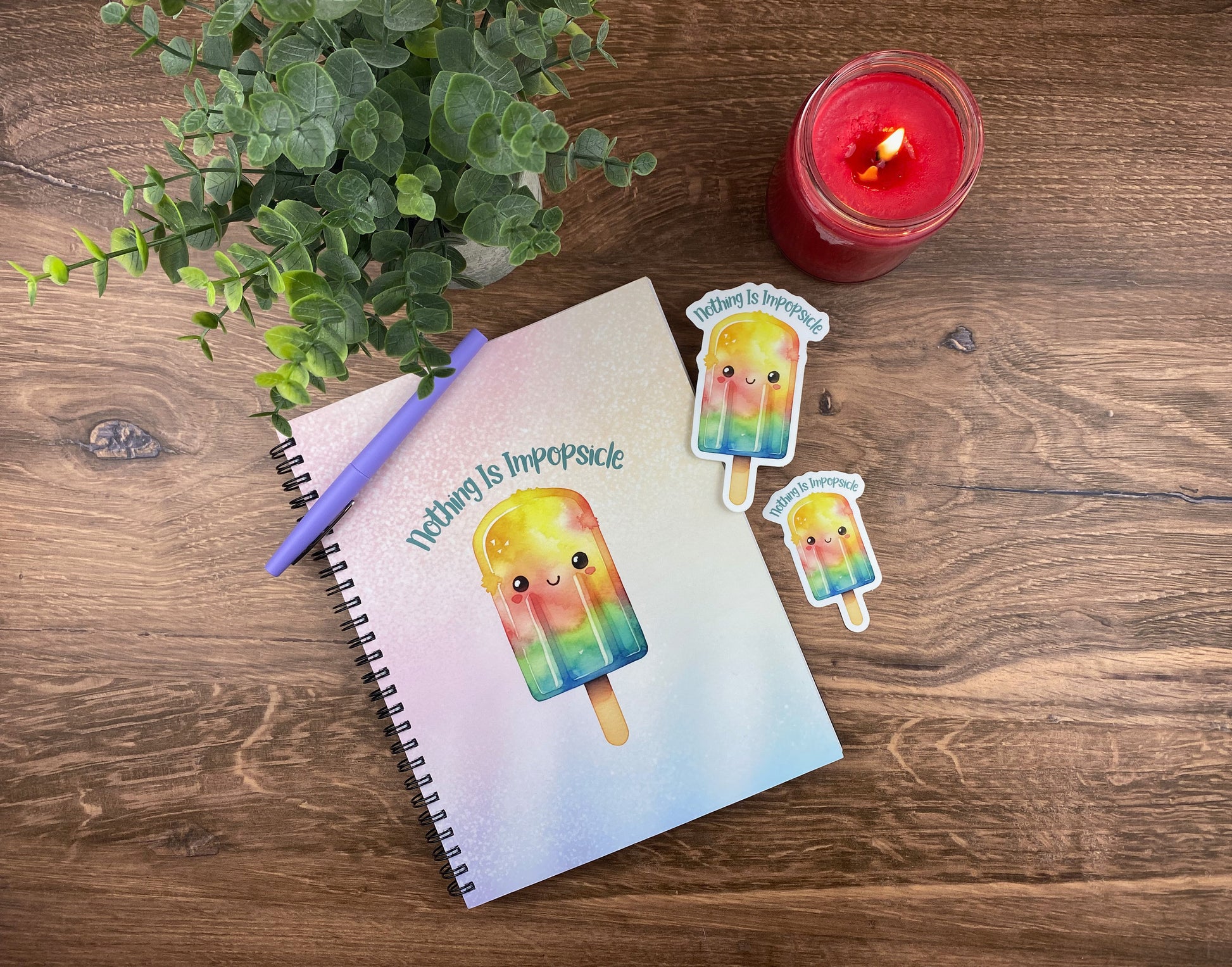 Whimsical "Nothing is Impopsicle" Spiral Notebook